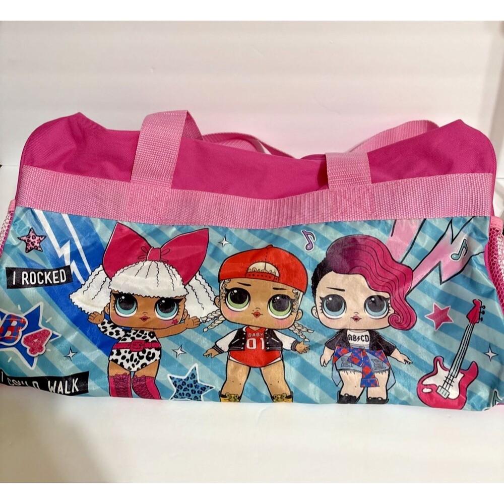 LOL Surprise Duffel Bag 18" Girls Travel Gym Sleepover Carry On DJ Beats Pink